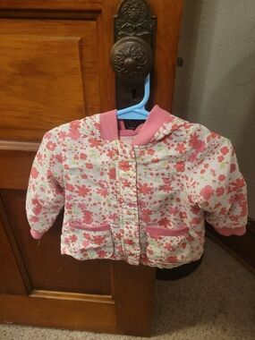 OshKosh B'gosh Pink Floral Hooded Raincoat